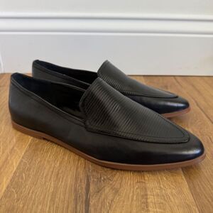 Vince Camuto Finetta Black Leather Loafer | Size 8